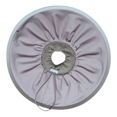 Comfortable Protective Collar Cat Elizabethan Collar Post Surgery Use Soft Polyester Gray Size L