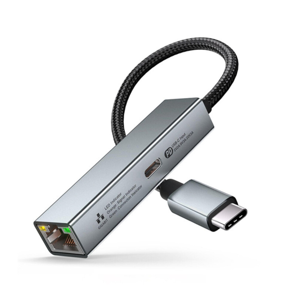 Usb C To Ethernet Adapter Gigabit Rj45 Usb Type-C Pd Passthrough For Macbook Pro Windows 9393856655571