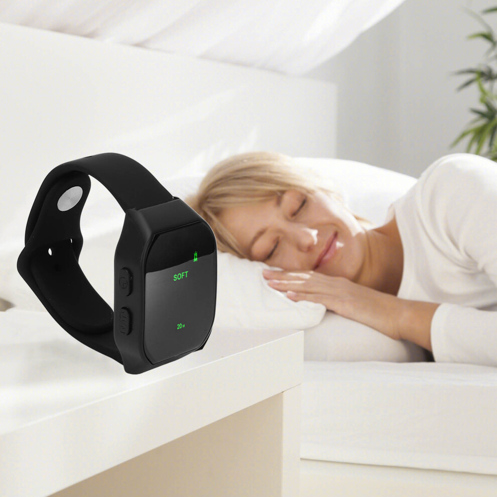 Black Portable Sleep Aid Watch With 150Mah Battery, 3 Modes, Microcurrent Relief