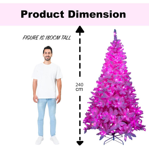 (5FT) Christmas Tree Pre lit Pink LED Holiday Home Décor 1