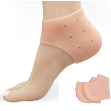 Silicone Heel Protectors Gel Cups For Heel Pain Breathable Back Of Heel Cushions Plantar Fasciitis Relief Beige All Shoes