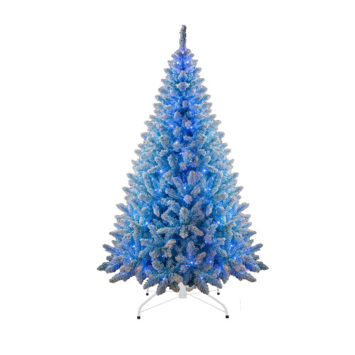 (8FT) Christmas Tree Pre lit Blue LED Holiday Home Décor