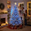 (8FT) Christmas Tree Pre lit Blue LED Holiday Home Décor 3
