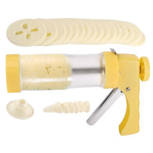 Cookie Press Stainless Steel With 12 Discs, Easy To Use Cookie Maker Kit For Homemade Pastries, Durable Kitchen Gift