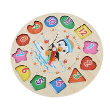 Educational Wooden Clock with Figures - Fun Hand Eye Coordination Toy