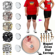 (8mm, Sliver) SNQTV-Metiz Lymphvity Magnetherapy Earrings Acupressure Lymph Detox Earrings 5/8mm