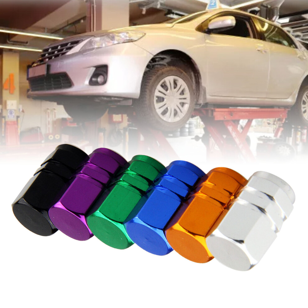 4Pcs Aluminum Tire Valve Stem Caps, Colorful, 1.6X1.1cm 8461356205778