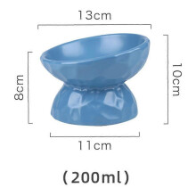 (200ML Small, Pink) SNQTV-Ceramics Raised Cat Bowl Slanted Cat Bowl For Food Stress Free Angled Cat Bowl Less