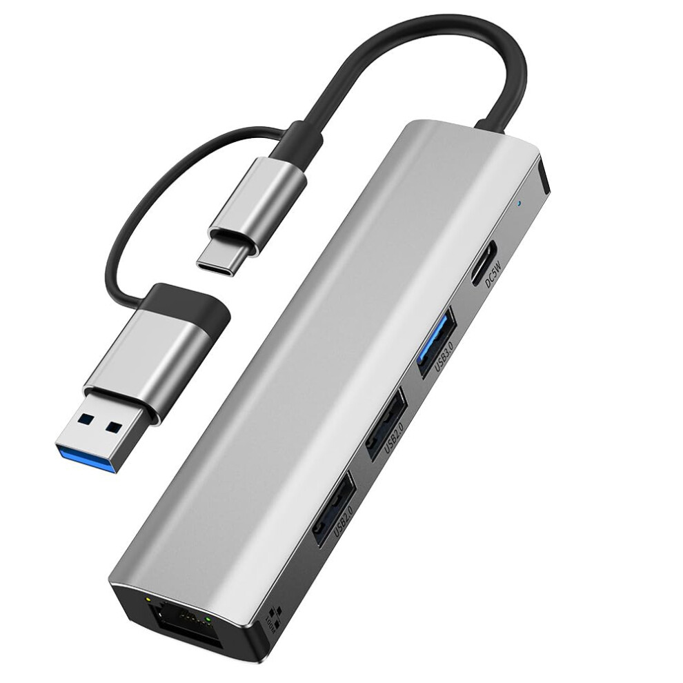 Usb C+Usb Expander Usb3.0 Adapter Type-C Splitter 100Mbps/1000Mbps Ethernet Multiport For Pc Laptop 9067246348748