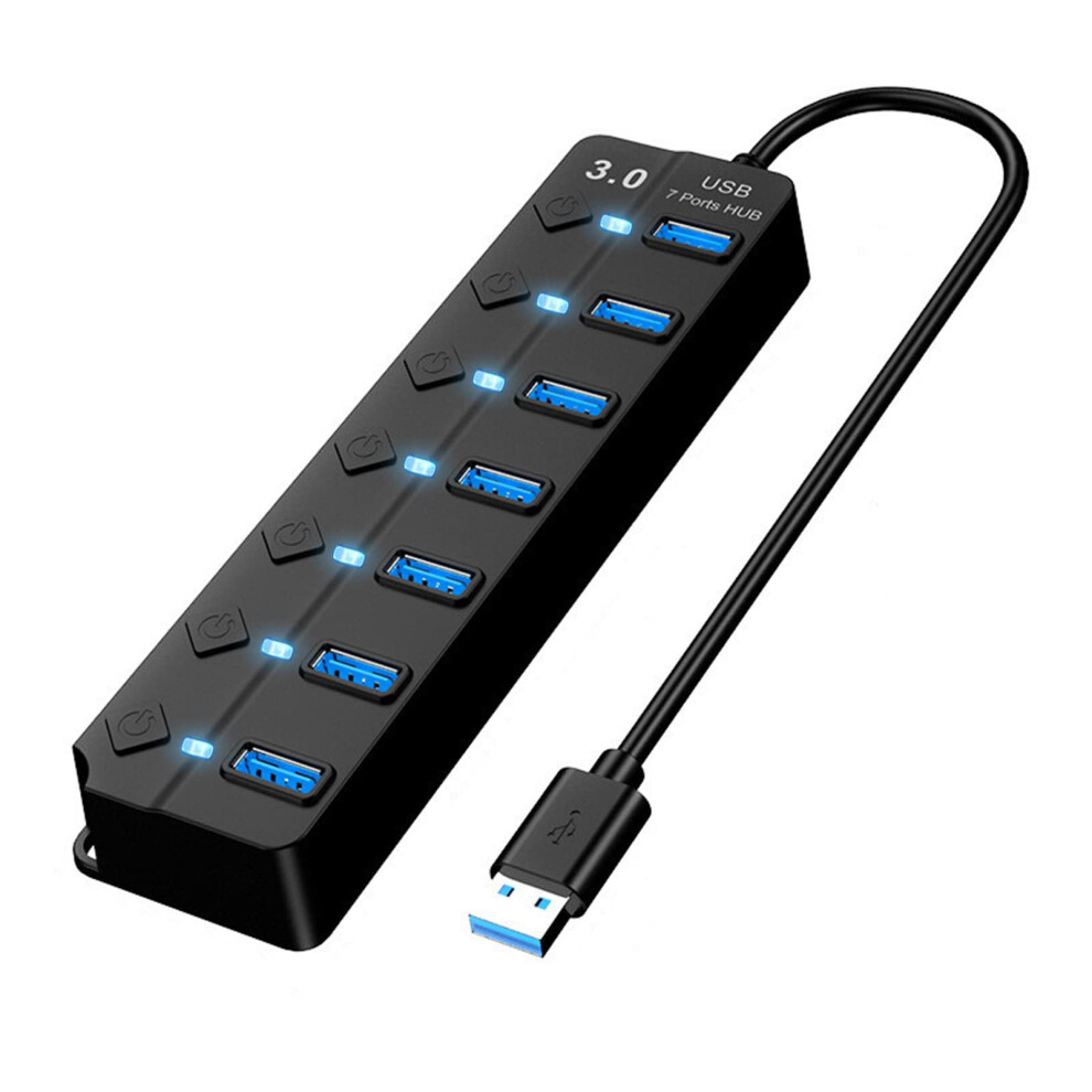 7-Port Usb 3.0 Extension Hub For Laptop Computer Ps5 Macbook All Usb Peripherals 9354506561383