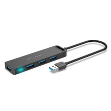 USB Hub 3.0 4-Port Slim USB Splitter With 5Gbps Transfer, Multiport Adapter For PS5 PS4 Laptop MacBook PC Surface 0.15m