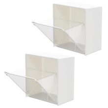 Acrylic Cotton Swabs Storage Holder Box 2-Piece, Pad Dispenser, Cotton Balls Canister For Swabs Floss Sticks
