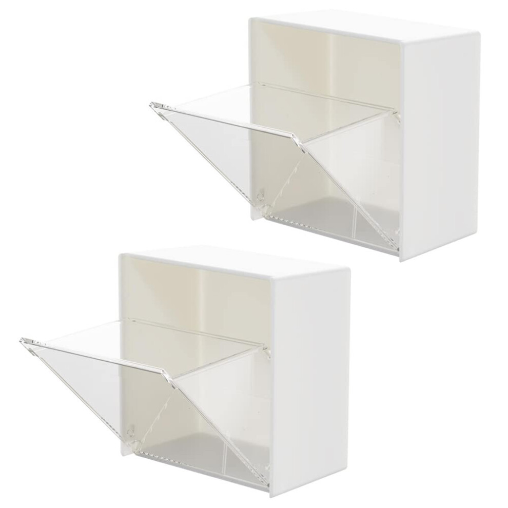 Acrylic Cotton Swabs Storage Holder Box 2-Piece, Pad Dispenser, Cotton Balls Canister For Swabs Floss Sticks
