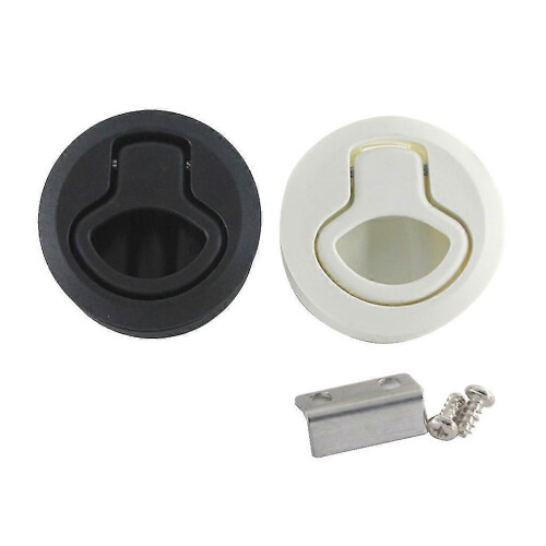 (As show, Black) 2.4" Plastic Marine Boats Round Deck Lock Without Key Flush Pull Slam Latches 2