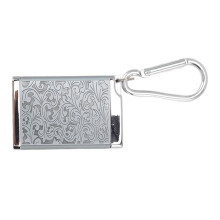 Compact Aluminum Ash Box with Keychain - Stylish Silver Edition