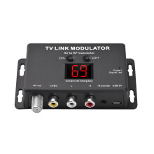 TM80 AV zu RF-Modulator mit IR-Fernbedienung, 104x68x24mm