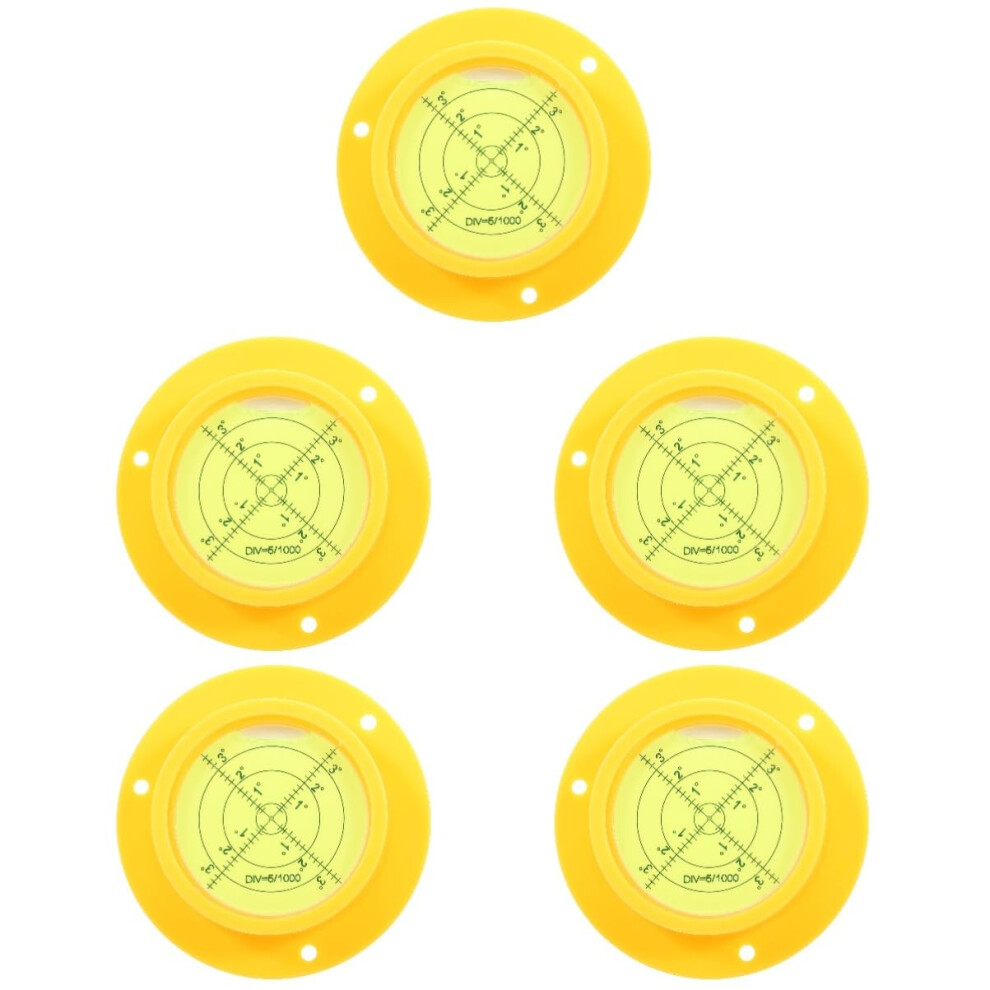 Round Bubble Level 5-Pack With Base, Portable Spirit Level For Cameras, Tripods, Rvs, Durable Outdoor Leveling Tool 9354506561932
