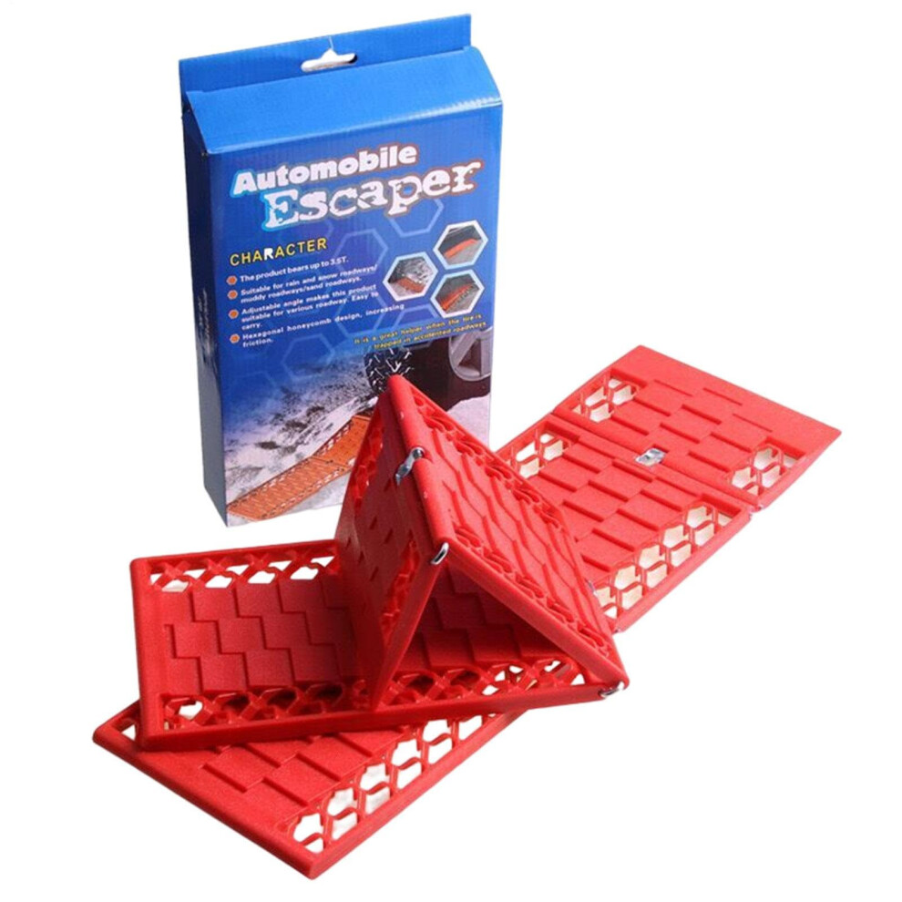 Recovery Boards 2-Piece Heavy-Duty Traction Boards For Sand Mud Snow Snowmobiles And Trailers 4Wd Red 9067246349370