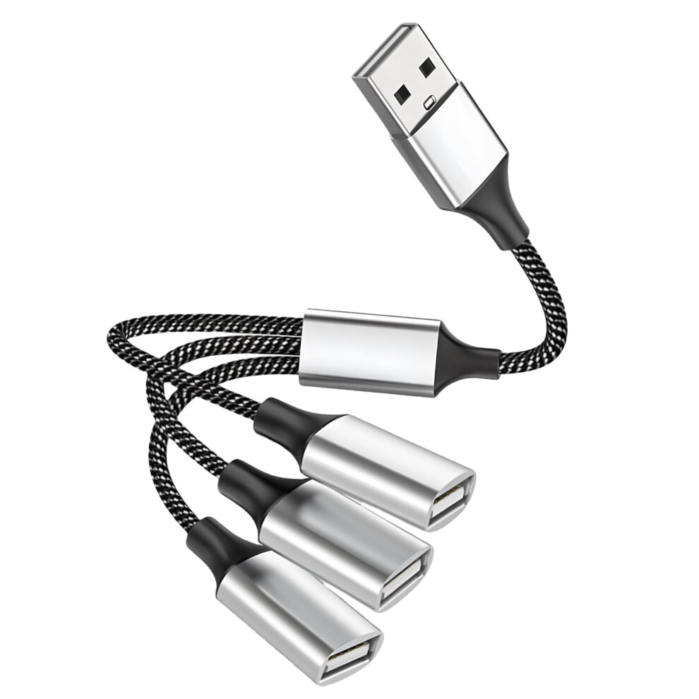 Usb Splitter 3-Port Usb Hub, Usb A Male To Three Female Ports Otg, Charging And Data Transfer, Laptop Mac Car Compatible 9067246349394