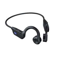 (As show, white) SNQTV-Bone Conduction Headphones Bluetooth 5.2 Outdoor Earbuds Sport Wireless Headset