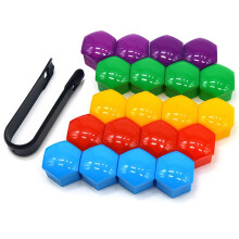 Car Wheel Nut Covers 19 Mm Set Universal Hexagonal Tire Nut Caps With Removal Tool 20 Pcs Red Yellow Blue Green Purple
