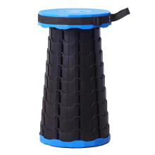 Telescopic Stool Adjustable Collapsible Stool For Adults Camping Travel 250 Kg Load Plastic Blue Black