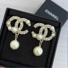 (As show, style 3) Fashion Earrings Jewelry Pearl Detailed Cc Earrings