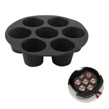 (21cm, blue) SNQTV-Silicone Cupcake Pan, Non-stick Muffin Tin For Air Fryer And Oven, Bpa Free (black, 7 Cups) 18x4cm