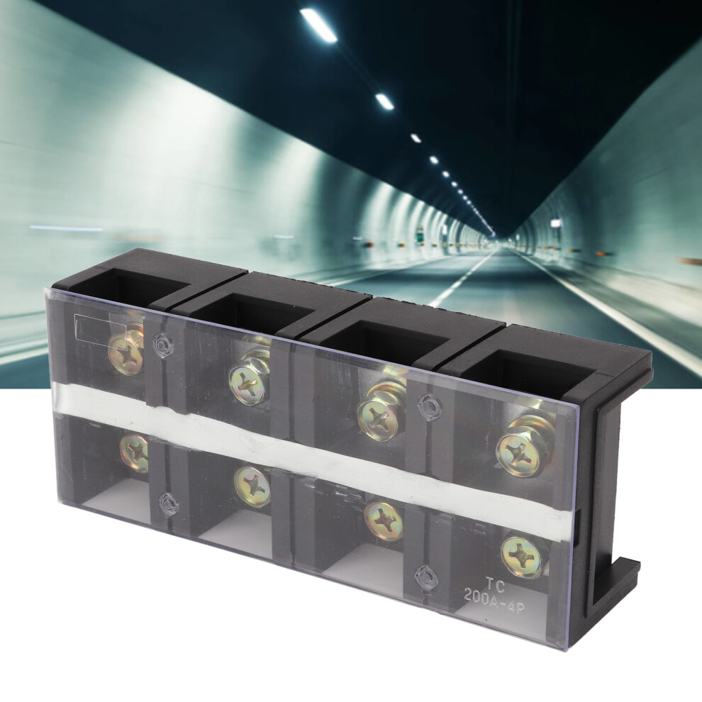 High Current 4 Position Screw Terminal Block 200A 600V With Pc Cover 4231356211949