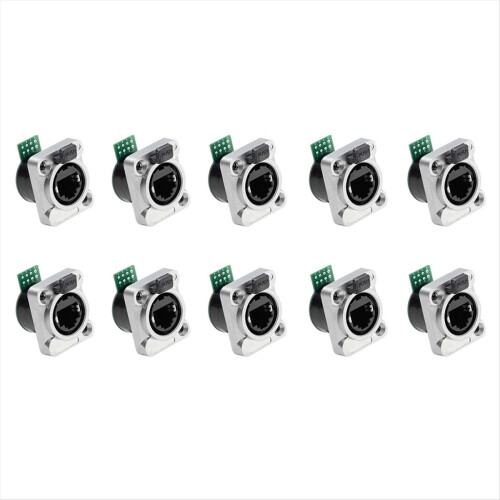 10PCS Ethernet Rj45 Chassis Socket NE8FDP Pass Through Connector IP65 Waterproof B