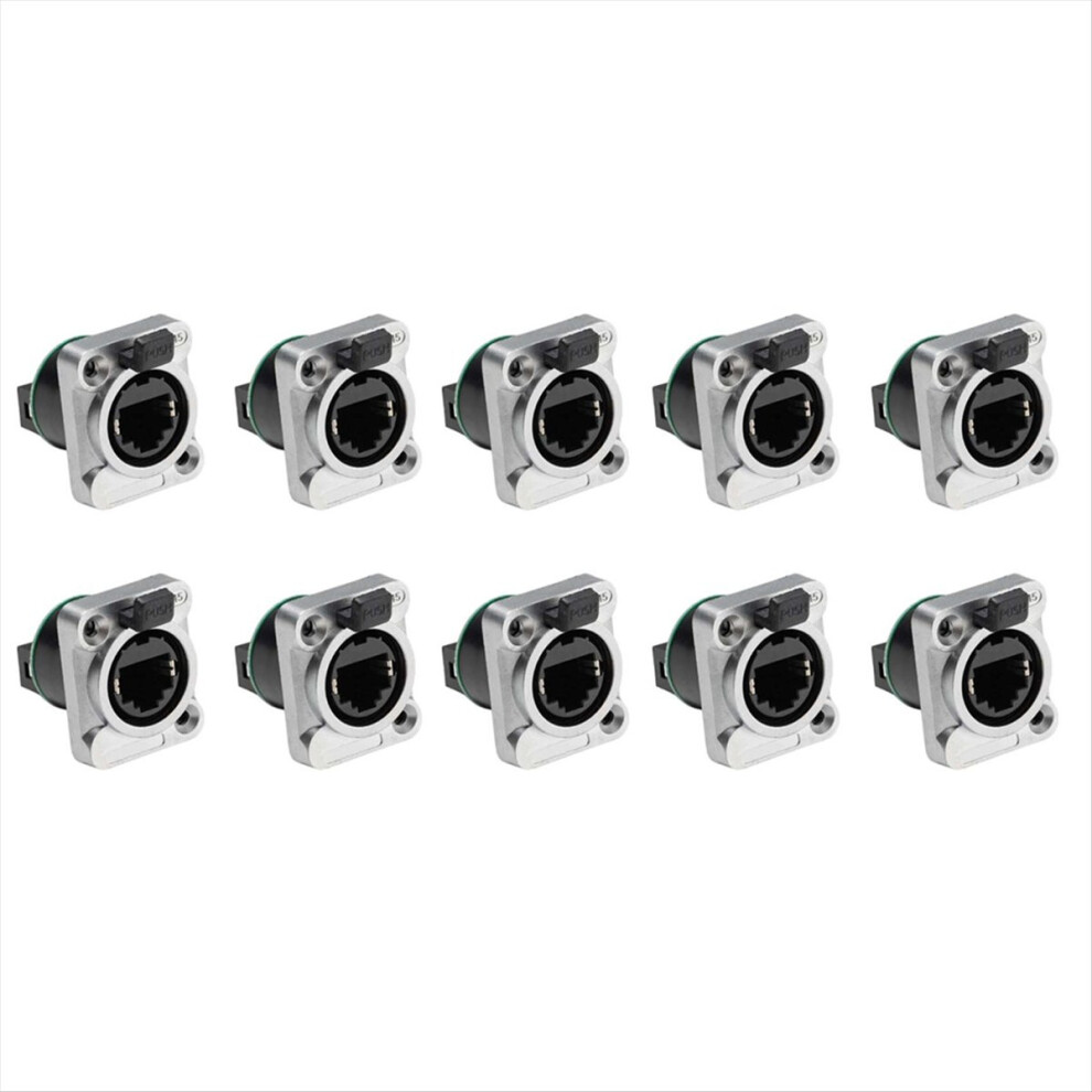 10Pcs Ethernet Rj45 Chassis Socket Ne8fdp Pass Through Connector Ip65 Waterproof A 4851537540349