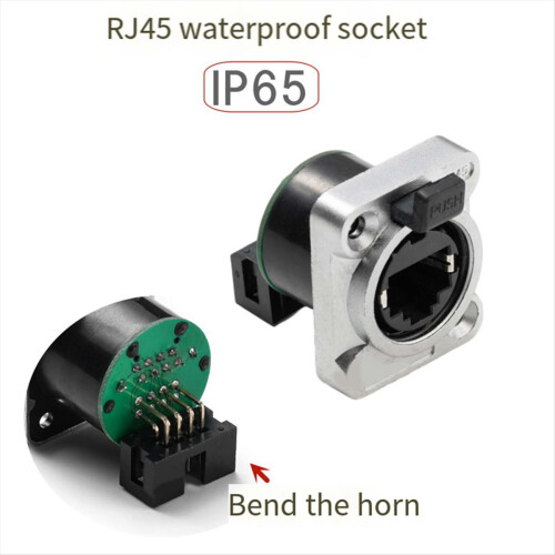 10PCS Ethernet Rj45 Chassis Socket NE8FDP Pass Through Connector IP65 Waterproof D 2