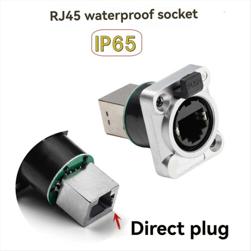 10PCS Ethernet Rj45 Chassis Socket NE8FDP Pass Through Connector IP65 Waterproof C 2