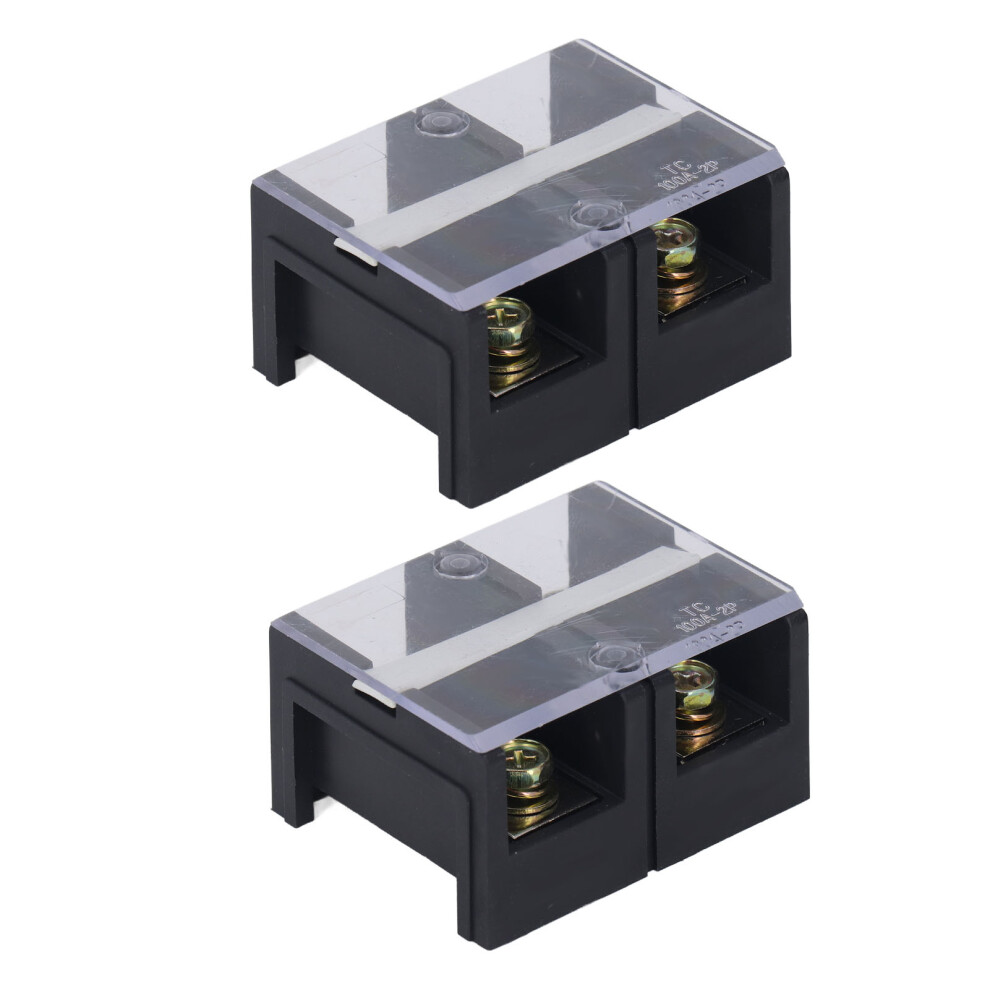 2Pcs Wire Barrier Block Terminal Strip 600V 100A 2-Position 3041356212072