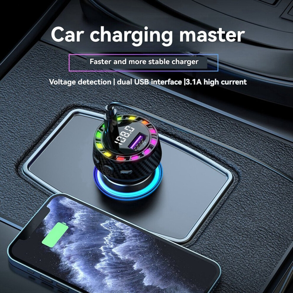 Car Bluetooth Charger PD30W USB Port Fast Charging Adapter with LED Light Voltage Monitor FM Transmitter-image-OPC-PMGKNQP-NEW