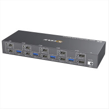 KVM Switch 4 Computer 2 Monitors Displayport USB 3.0 Switcher Supports 4K@60Hz DP Port EU PLUG