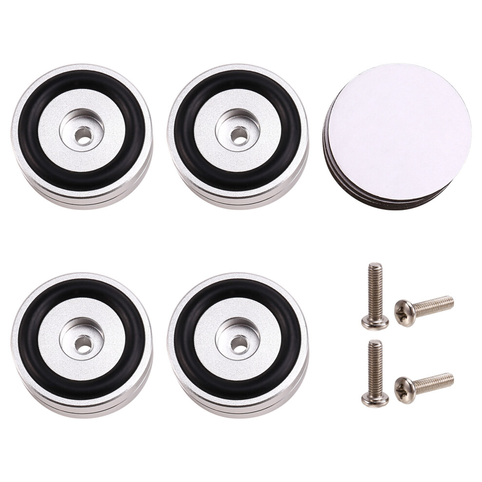 4Pcs Hifi Turntable Isolation Feet Stand Speakers Spikes Audio Pads, For Amplifier/Speaker/Turntable 40X15mm Silver 4851537541421