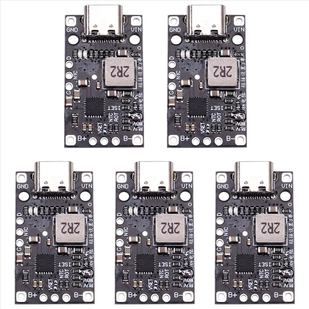 5Pcs Type-C 3.7V 3S Lithium Battery Charging Boost Module Support Qc Fast With Balanced Charge Led Indicator 4851537549014