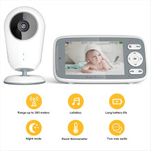 4 Inch Video Baby Monitor Camera 3X Digital Zoom Two Way Audio Auto Night Vision HD Security UK PLUG