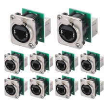 10PCS Ethercon Rj45 Chassis Socket, NE8FDP Pass Through Connector, D Series Cat5 RJ45 Panel-Mount Socket