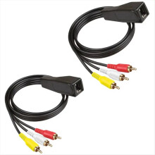 RJ45 Female to 3RCA Rj45 3 Lotus Flower with Extender and Network Cable Extend 305 Meters of Audio & Video