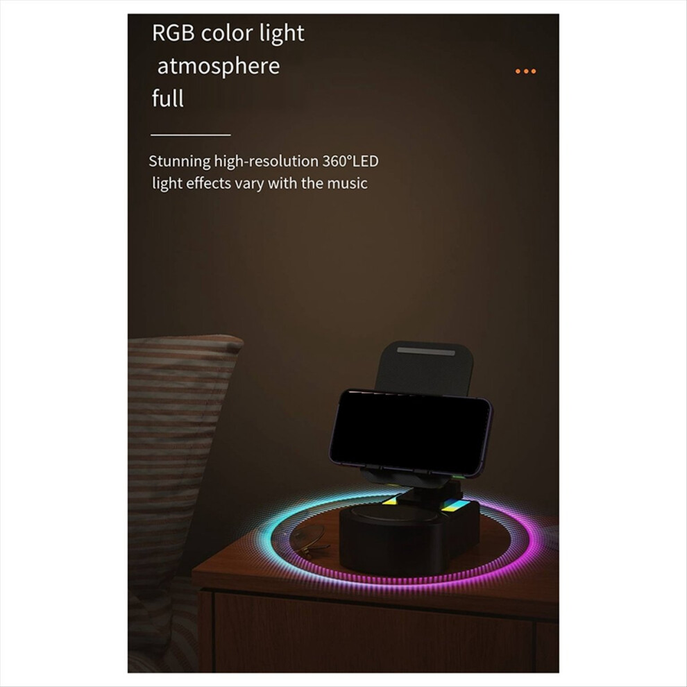 Phone Stand Speaker Cradle Adjustable For Office Foldable Cellphone With Rgb V5.0 Desktop Light 4851537552793