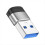 USB 3.0 to Type C Adapter 10Gbps Data Transmission Fast Charging for 15 Accessories Silver 2