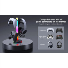 Gaming RGB Headphone Stand for Playstation5 Controller Holder Earphone Hanger Desktop Gamer Gamepad