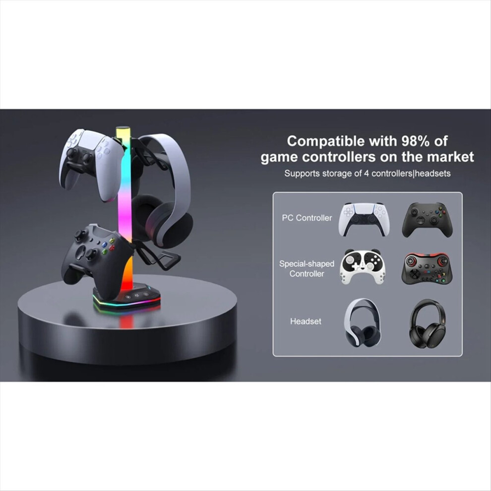 Gaming Rgb Headphone Stand For Playstation5 Controller Holder Earphone Hanger Desktop Gamer Gamepad 4853162241622