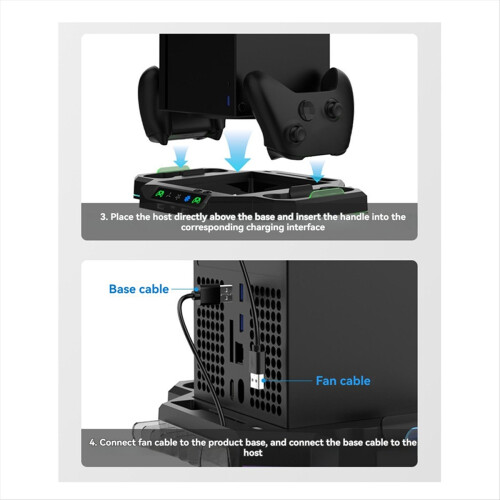 For Console & Controller RGB Charging Dock with Cooling Fan,Can Hold 7 Game Disc 2