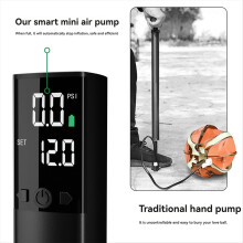 Electric Ball Pump, Portable Pump for Sports Balls Basketball with Pressure Gauge & LED Light