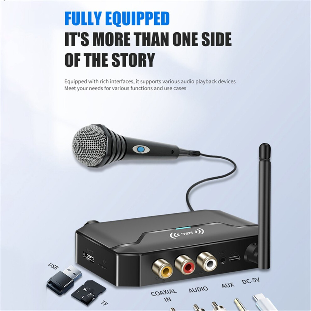 2 In 1 Bluetooth 5.3 Audio Transmitter Receiver Support Nfc Usb Wireless Adapter Aux//Tf/Coaxial/6.5Mm Interface 4853162247105