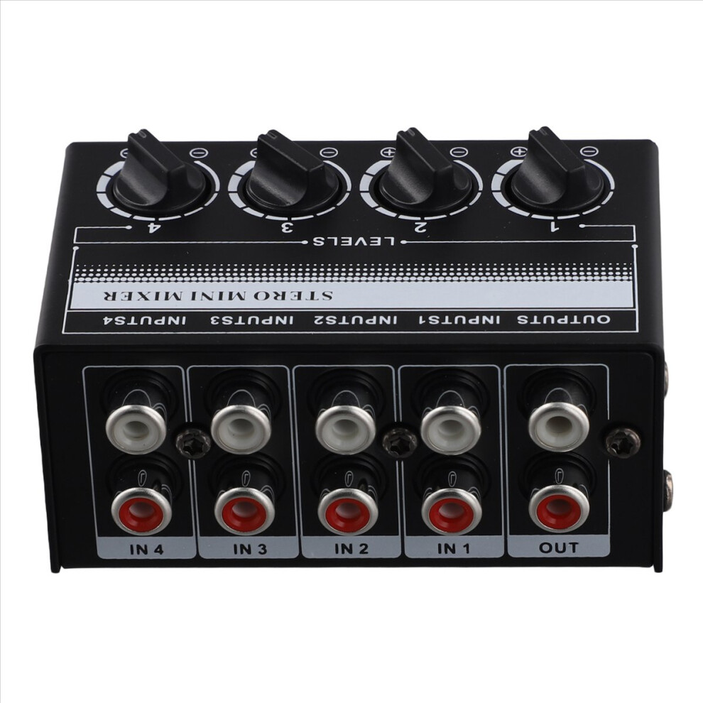 Mini Stereo Audio Mixer 4-Channel Passive Portable Lotus Socket Input For Live Studio Cd Players 4853162246429