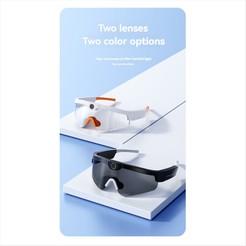 Smart Bluetooth Sports Sunglasses Camera Support Calling, Polarized Glasses Black Frame Transparent 2